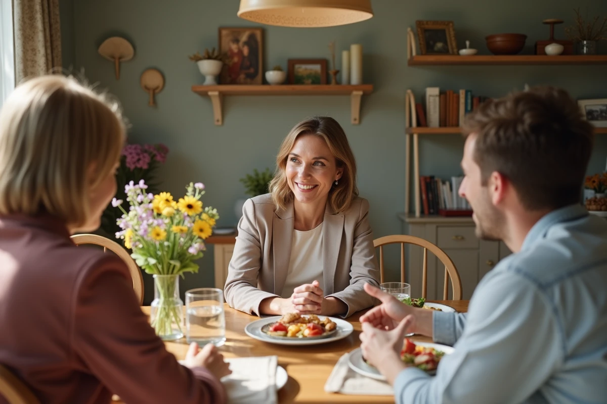 Famille française réunie autour d
