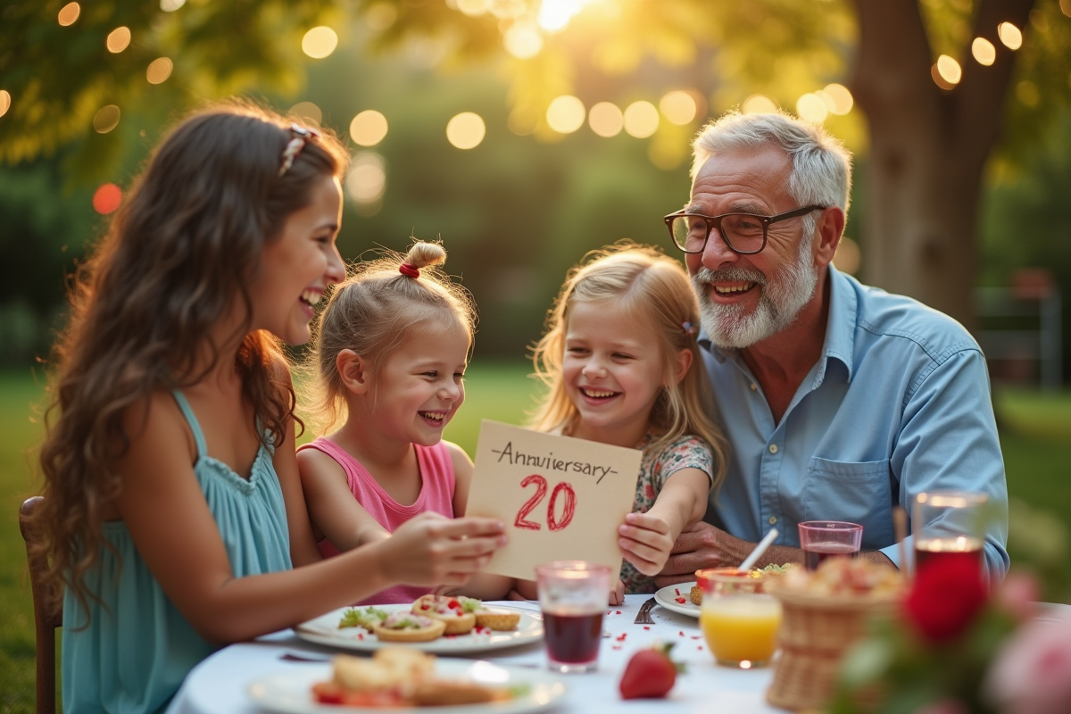 Fete d anniversaire en plein air avec enfants et decorations