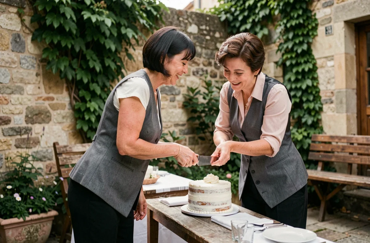 Photographe capturant un mariage en extérieur dans un jardin à Longjumeau
